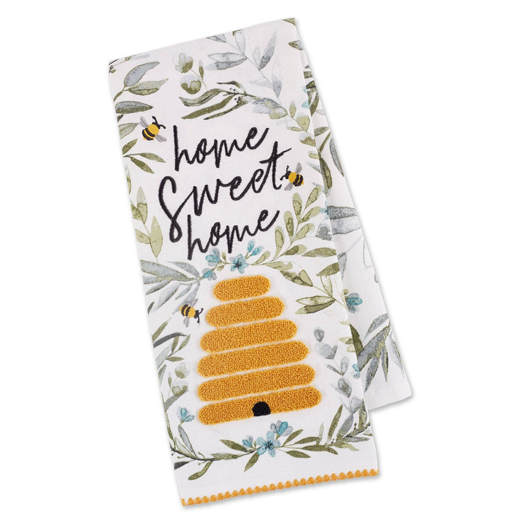 Sweet Bee Home Embellished Dishtowel
